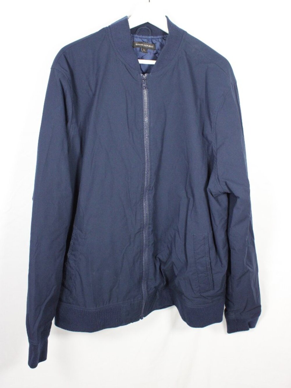 Banana Republic Bomber Style Jacket Mens Size XL Dark Blue Lightweight Full Zip